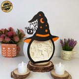 Witch Cat - Paper Cut Witch Hat Light Box File - Cricut File - 18x23 cm - LightBoxGoodMan - LightboxGoodman