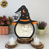 Witch Moon - Paper Cut Witch Hat Light Box File - Cricut File - 18x23 cm - LightBoxGoodMan - LightboxGoodman