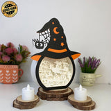 Witch Moon - Paper Cut Witch Hat Light Box File - Cricut File - 18x23 cm - LightBoxGoodMan - LightboxGoodman