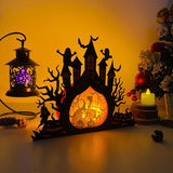 Witch - Paper Cut Haunted Castle Light Box File - Cricut File - 19.7x24.7 cm - LightBoxGoodMan - LightboxGoodman