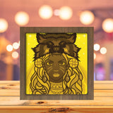 Wolf Girl - Paper Cutting Light Box - LightBoxGoodman