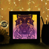 Wolf Girl - Paper Cutting Light Box - LightBoxGoodman - LightboxGoodman