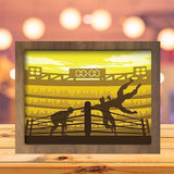 Wrestling - Paper Cutting Light Box - LightBoxGoodman - LightboxGoodman