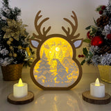 Xmas Gnome 2 - Paper Cut Reindeer Light Box File - Cricut File - 24,4x17cm - LightBoxGoodMan