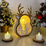 Xmas Gnome 2 - Paper Cut Reindeer Light Box File - Cricut File - 24,4x17cm - LightBoxGoodMan - LightboxGoodman