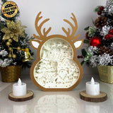 Xmas Gnome 2 - Paper Cut Reindeer Light Box File - Cricut File - 24,4x17cm - LightBoxGoodMan - LightboxGoodman