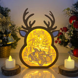 Xmas Gnome - Paper Cut Reindeer Light Box File - Cricut File - 24,4x17cm - LightBoxGoodMan