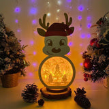 Xmas Snowman - Paper Cut Reindeer Light Box File - Cricut File - 29x14,6cm - LightBoxGoodMan - LightboxGoodman