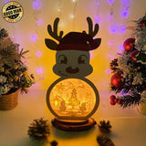 Xmas Snowman - Paper Cut Reindeer Light Box File - Cricut File - 29x14,6cm - LightBoxGoodMan - LightboxGoodman