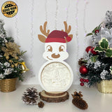 Xmas Snowman - Paper Cut Reindeer Light Box File - Cricut File - 29x14,6cm - LightBoxGoodMan - LightboxGoodman