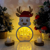 Xmas Train - Paper Cut Reindeer Light Box File - Cricut File - 29x14,6cm - LightBoxGoodMan