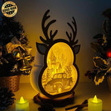 Xmas Truck - Paper Cut Reindeer Light Box File - Cricut File - 24,4x17cm - LightBoxGoodMan - LightboxGoodman