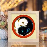 YinYang Cats – Paper Cut Light Box File - Cricut File - 8x8 inches - LightBoxGoodMan